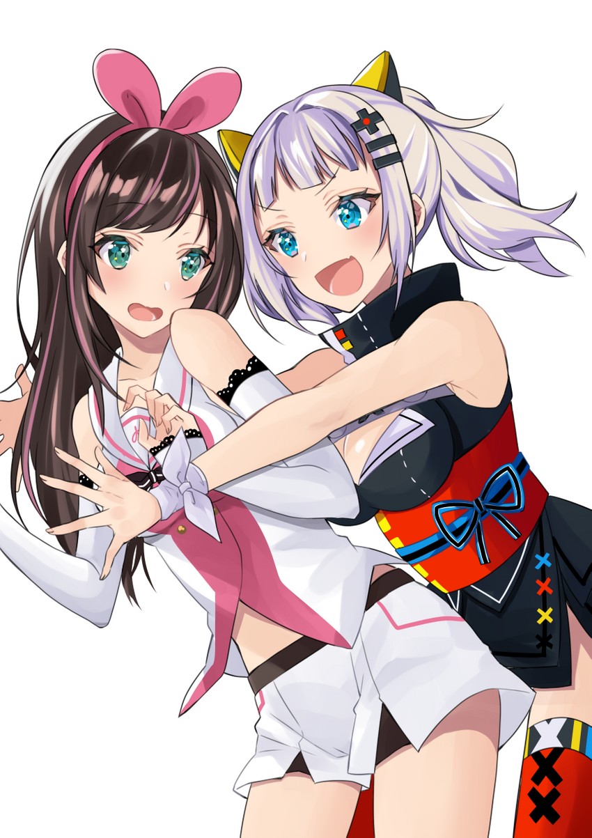 kizuna ai and kaguya luna (kizuna ai inc. and 1 more) drawn by ryun025