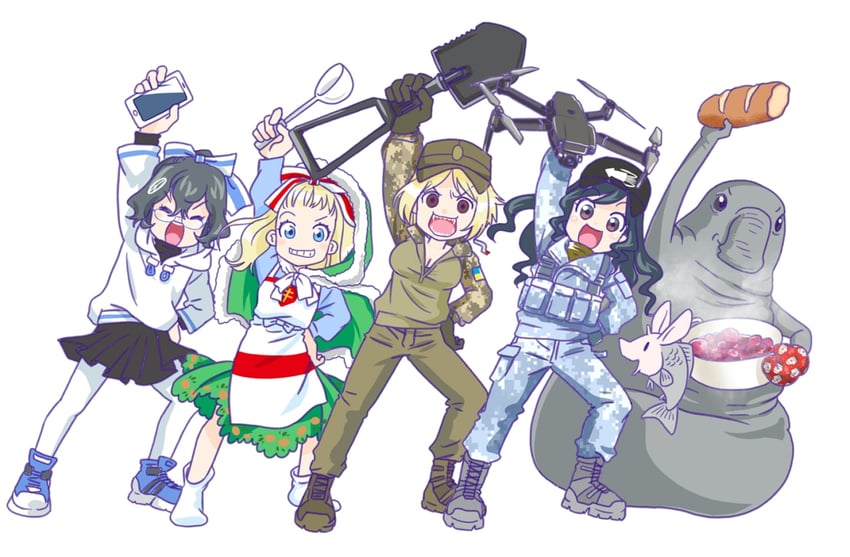 marichka, kraken, homunculus loxodontus, schweinokaras, lera, and 1 more (original) drawn by anonymous_(japanese) and japanon