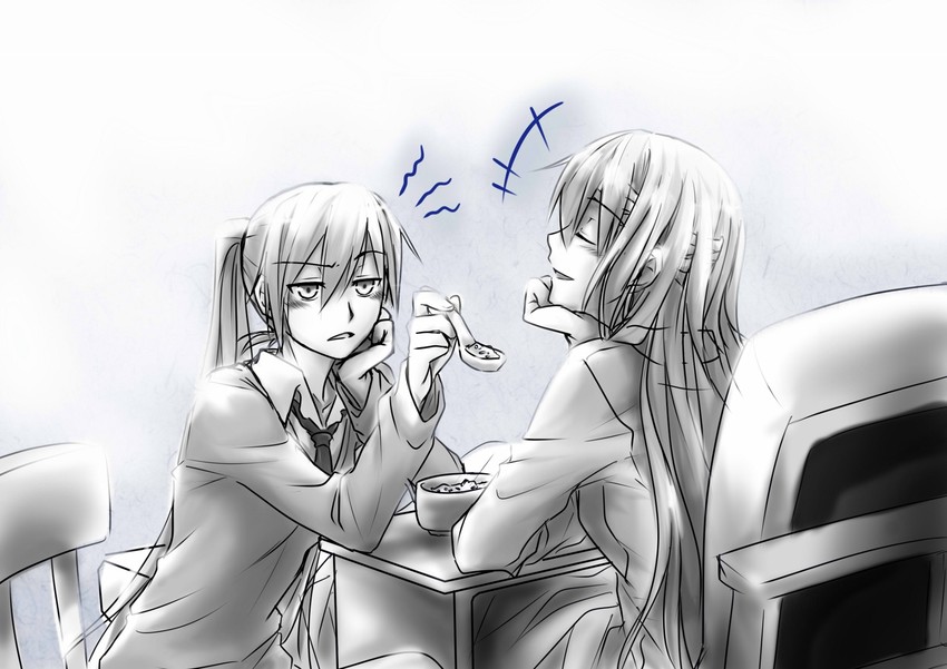 hatsune miku and megurine luka (vocaloid) drawn by pin.s