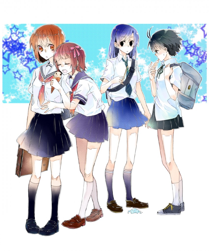 kisaragi chihaya, amami haruka, kikuchi makoto, and hagiwara yukiho (idolmaster) drawn by tadano_kagekichi