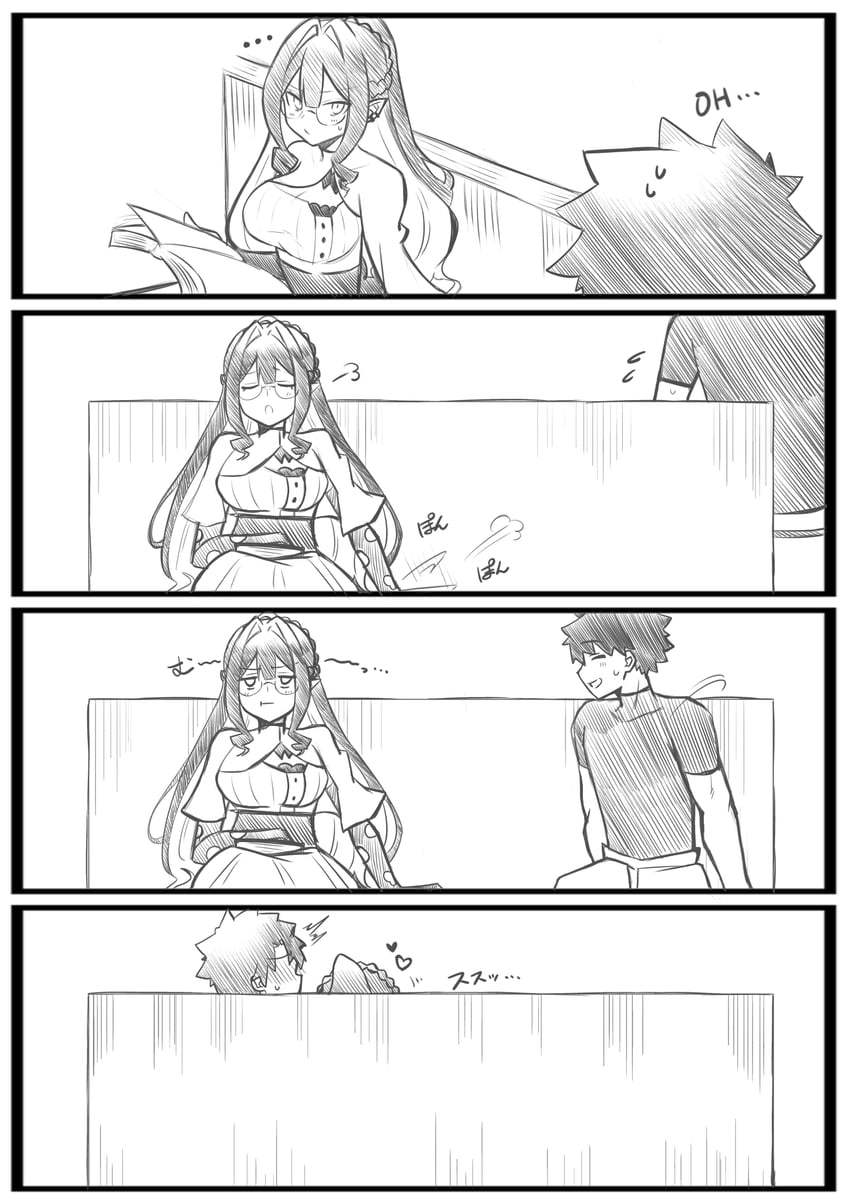 fujimaru ritsuka and baobhan sith (fate and 1 more) drawn by 4uu_(radicalmp_head)