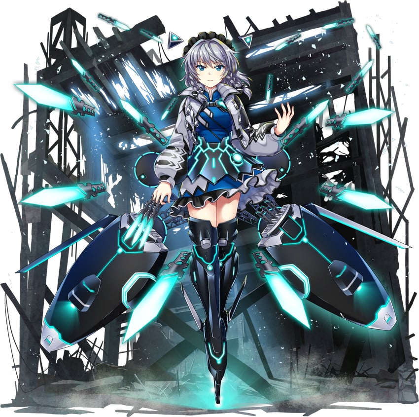 izayoi sakuya (touhou and 1 more) drawn by rotte_(1109)