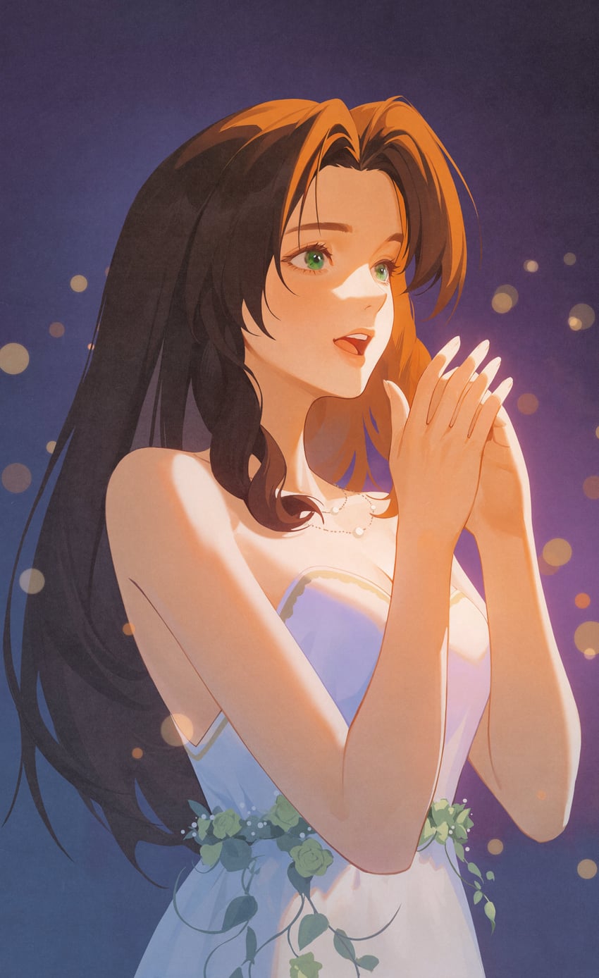 aerith gainsborough (final fantasy and 3 more) drawn by iamc95