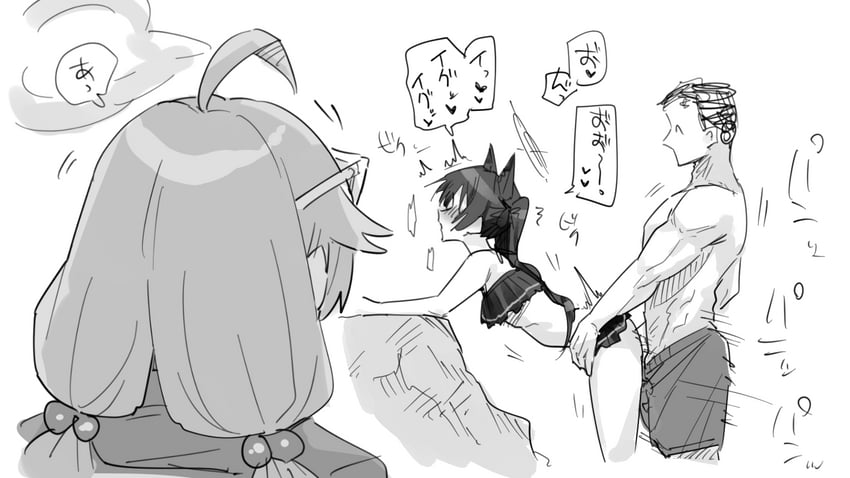 sensei, doodle sensei, hoshino, and serika (blue archive) drawn by toriyarou