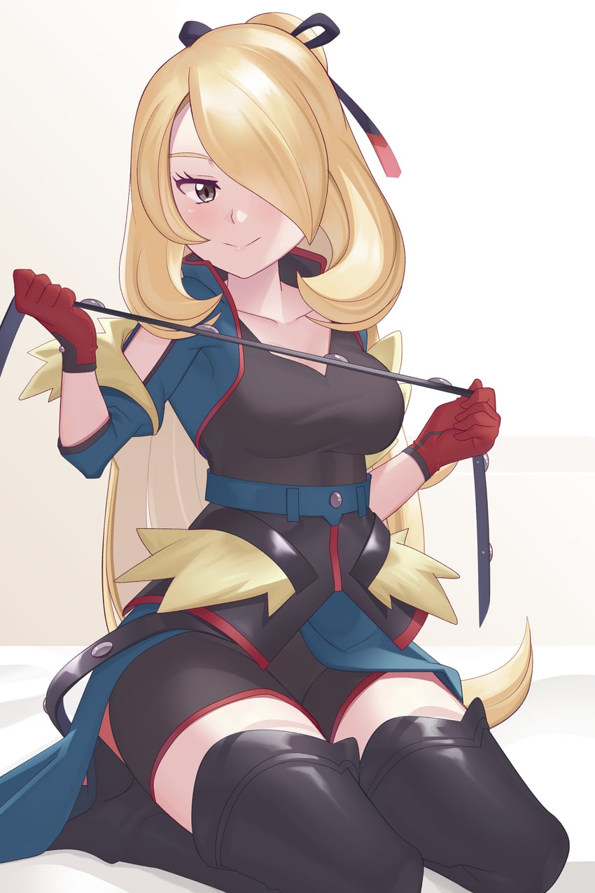 Cynthia pokemon and 2 more drawn by gazing eye danbooru
