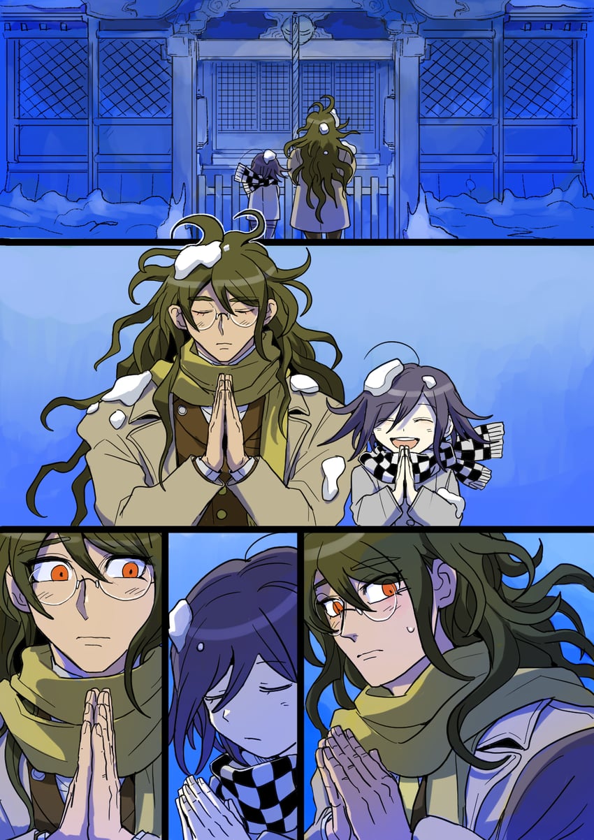 oma kokichi and gokuhara gonta (danganronpa and 1 more) drawn by kumakoro_(tetsupag)