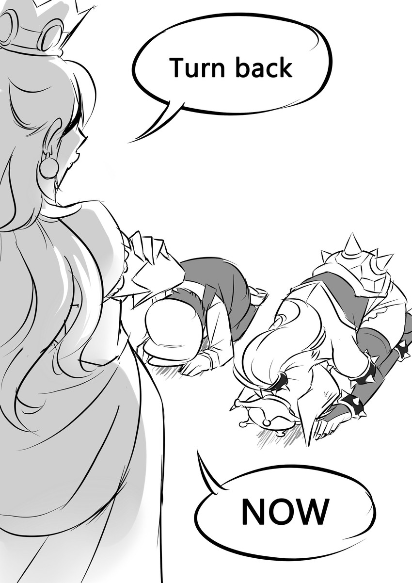 princess peach, mario, and bowsette (mario and 1 more) drawn by ryuusei_(mark_ii)