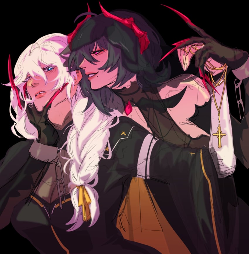 raven and amber (honkai and 1 more) drawn by cellysticks