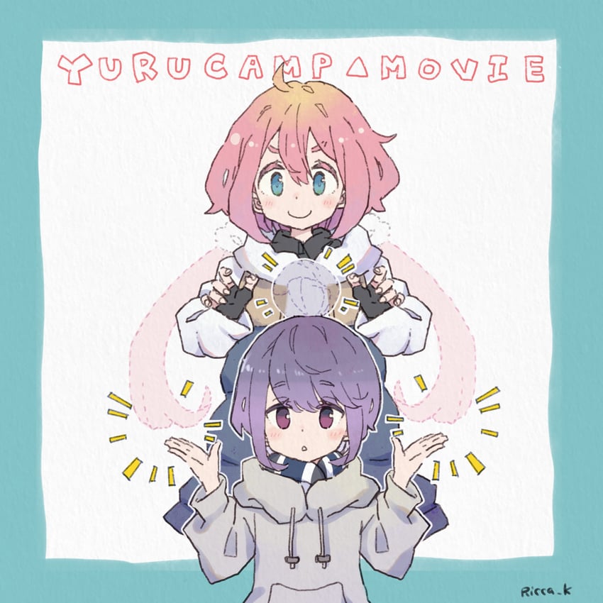 shima rin and kagamihara nadeshiko (yurucamp and 1 more) drawn by ricca_(ricca_kusugawa)