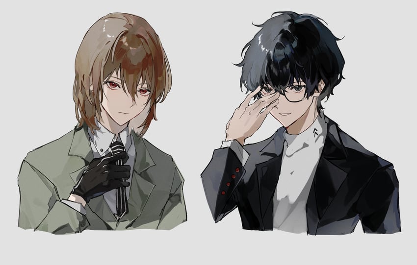 amamiya ren and akechi gorou (persona and 1 more) drawn by lael_(eve_lael13)