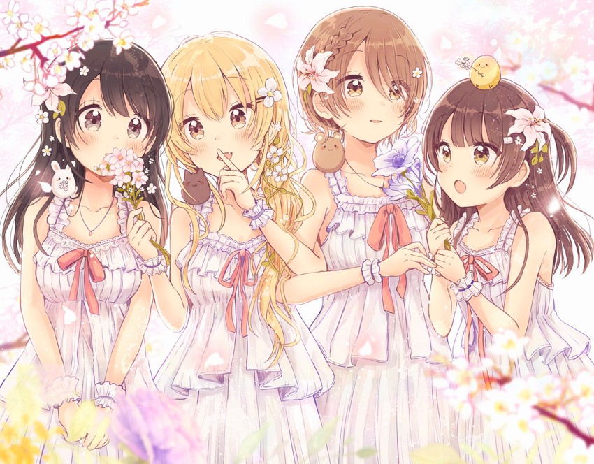 miyasato haruka, okamoto natsuhi, yokomine ibuki, and higuchi kaede (swing!!) drawn by sakura_oriko