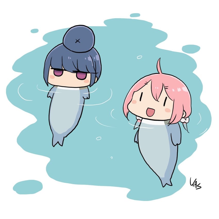 shima rin, kagamihara nadeshiko, touyama nao, and goma-chan (yurucamp and 1 more) drawn by yas_(yosiyasuyasu)