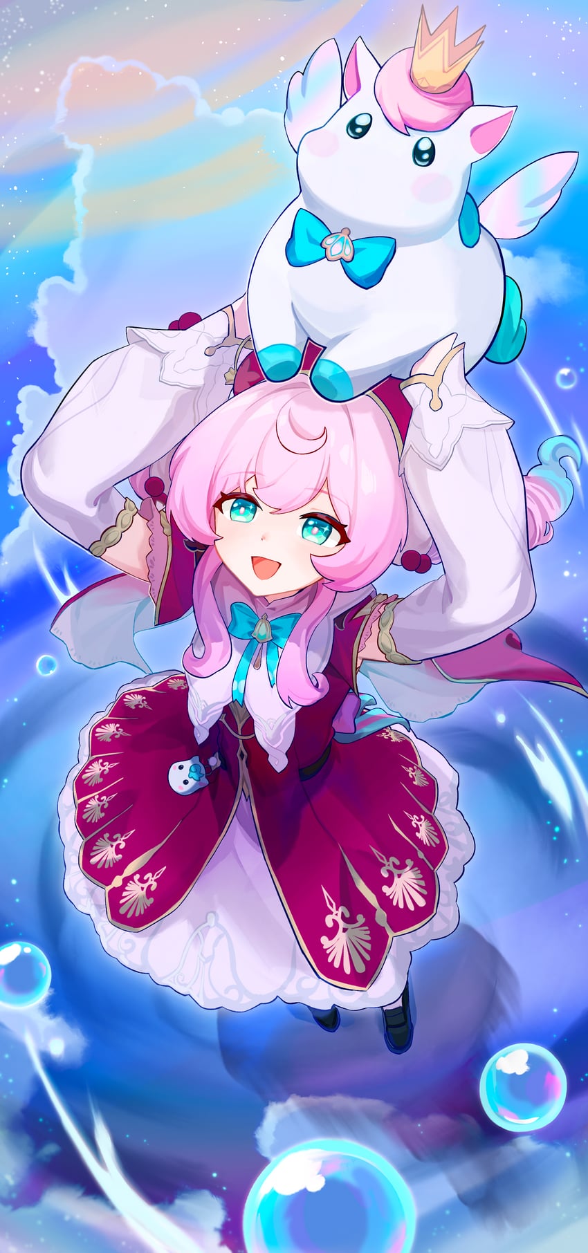 hyacine and little ica (honkai and 1 more) drawn by bonefire0909