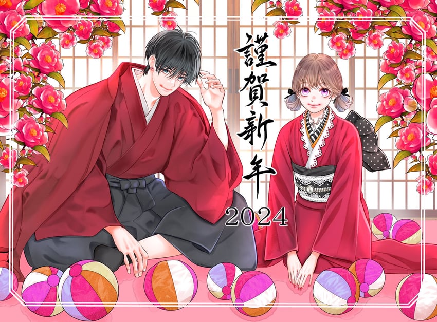 yoshizawa sumire and ninomiya reo (inazuma to romance) drawn by mikimoto_rin