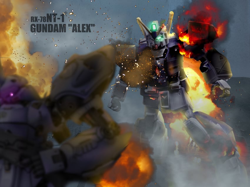 kampfer and gundam alex (gundam and 1 more) drawn by te_zhuang_chen
