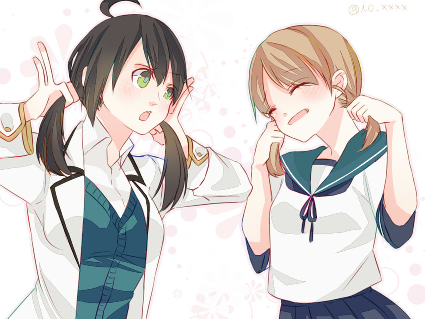 female admiral and shirayuki (kantai collection) drawn by tanaka_io_(craftstudio)