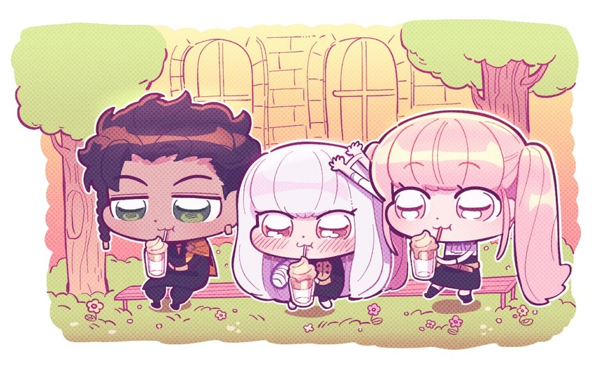 hilda valentine goneril, lysithea von ordelia, and claude von riegan (fire emblem and 1 more) drawn by deliverer