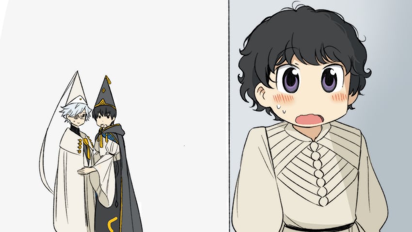 qifrey, olruggio, and agott (nichijou and 1 more) drawn by yongji_(moli1023)