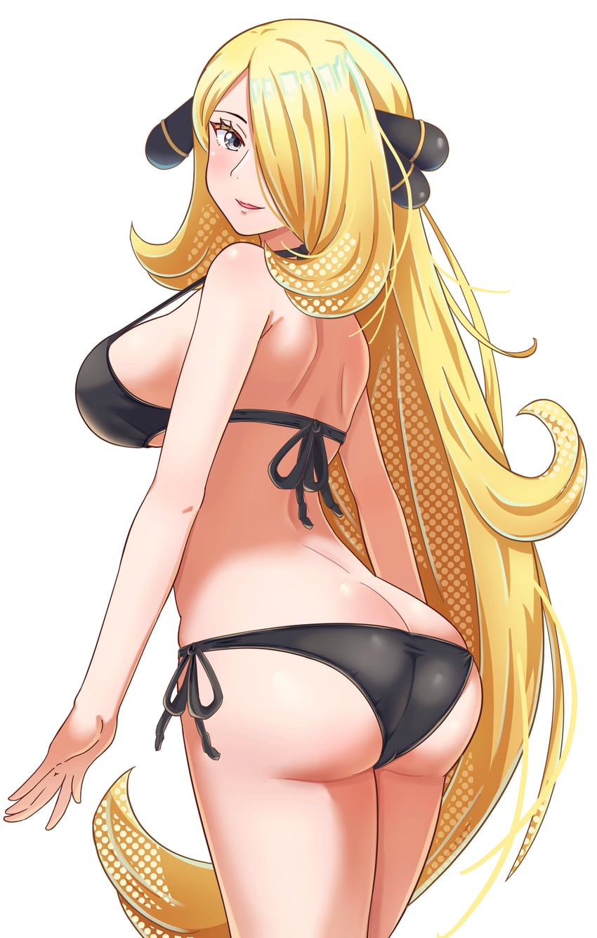 cynthia (pokemon and 1 more) drawn by maho_(corotonton5150)