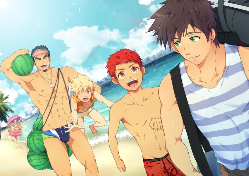 kanada toshu, tadano genji, nakahara masaru, and yanai ichiru (bacchikoi!) drawn by mazjojo, mikkoukun, and zamius