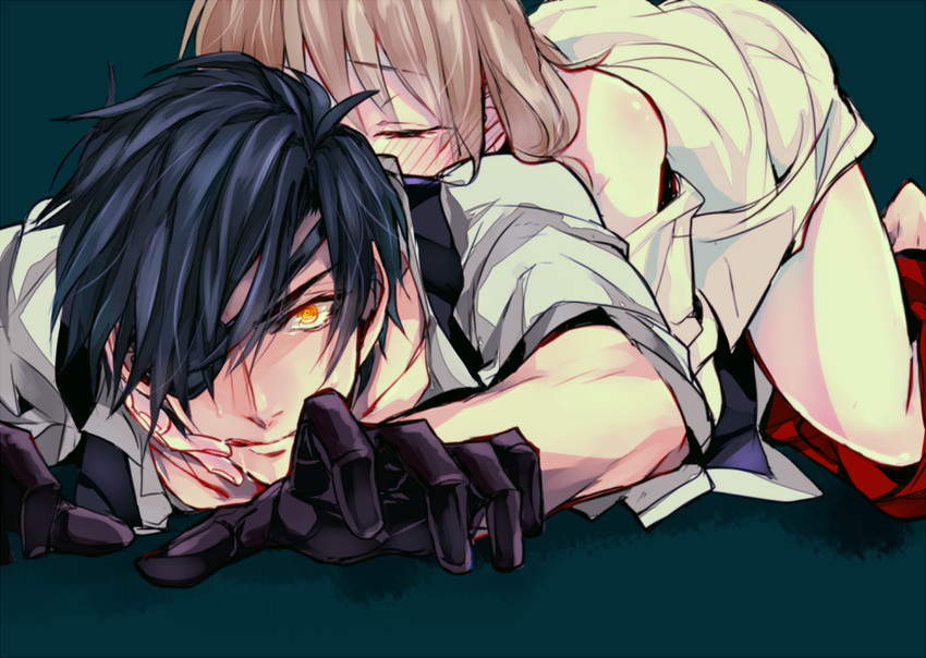 saniwa, female saniwa, and shokudaikiri mitsutada (touken ranbu) drawn by yabukita