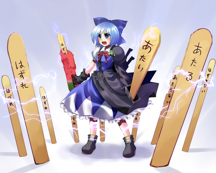 cirno and keroro (touhou and 2 more) drawn by hidamarinet