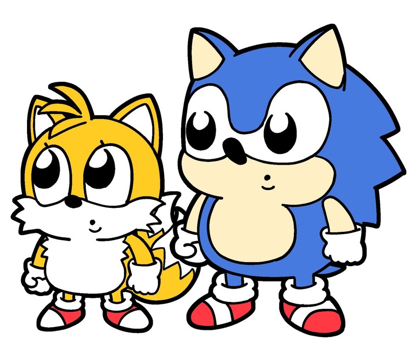 sonic the hedgehog, tails, and classic sonic (sonic and 1 more) drawn by bkub