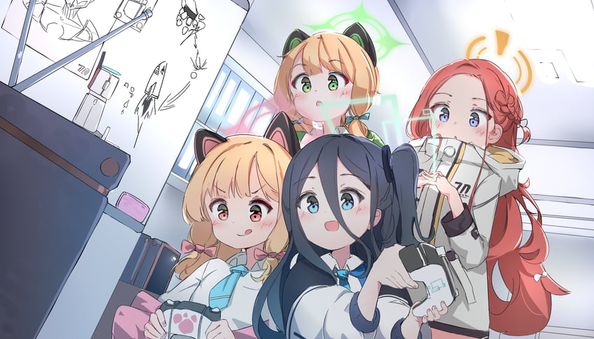 aris, momoi, midori, and yuzu (blue archive) drawn by cyan_(ran05585615)
