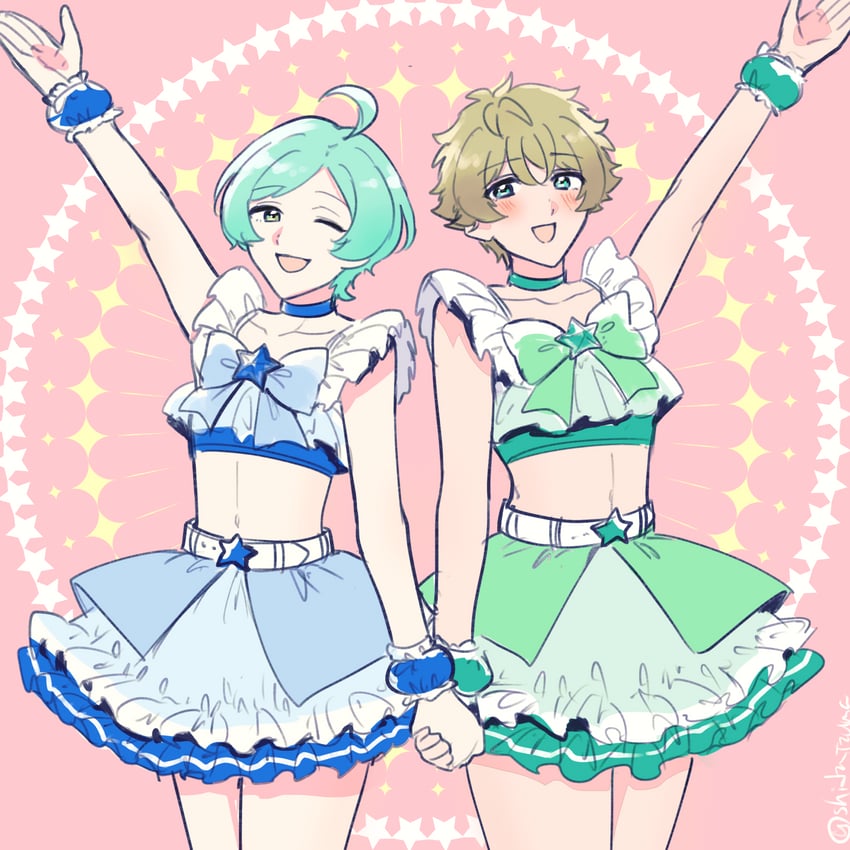 shinkai kanata and takamine midori (ensemble stars!) drawn by 24island