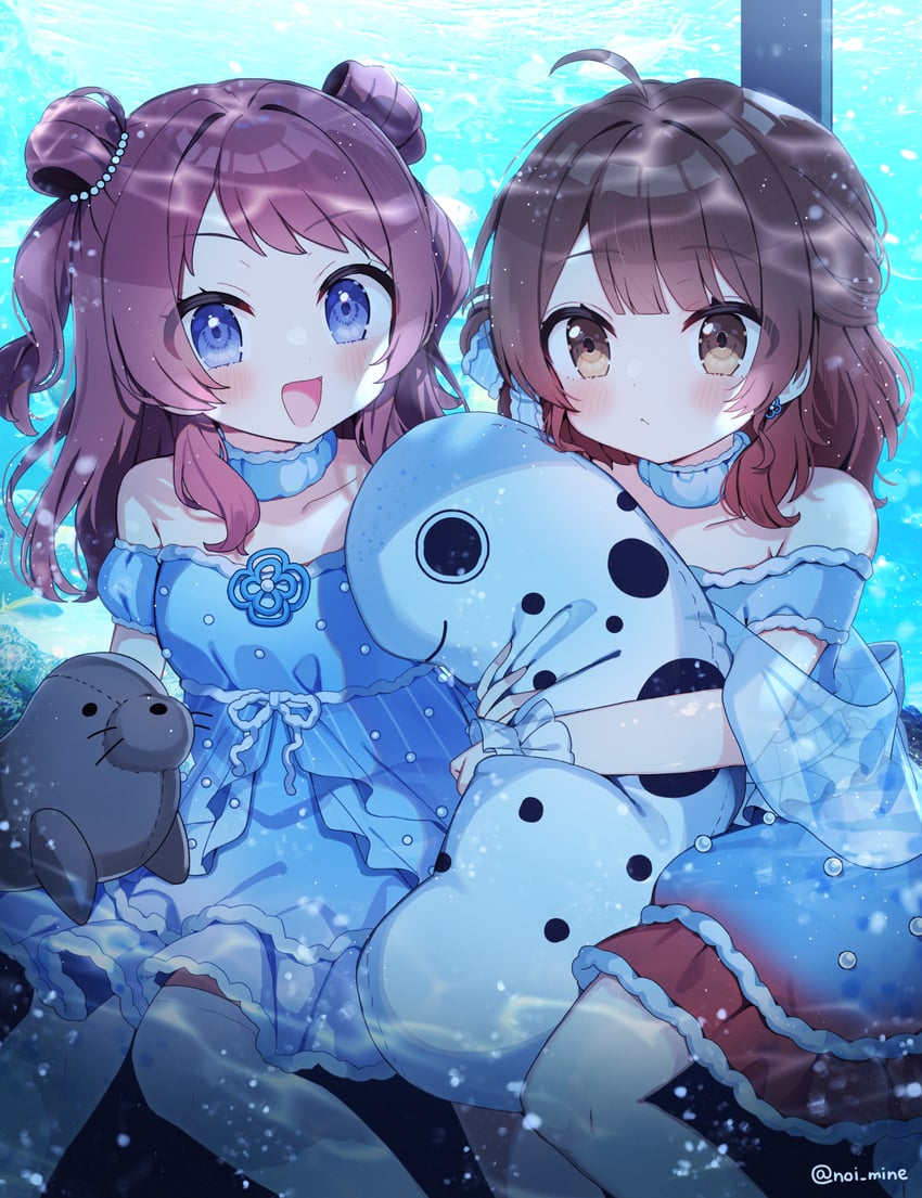 hanami ume and hanami saki (idolmaster and 1 more) drawn by noi_mine