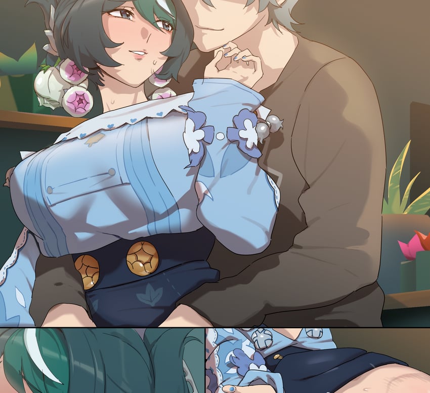 wise and orchidea (zenless zone zero) drawn by saki_(remainaddd)