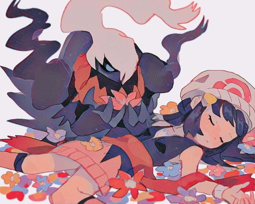 dawn and darkrai (pokemon and 1 more) drawn by hinann_bot