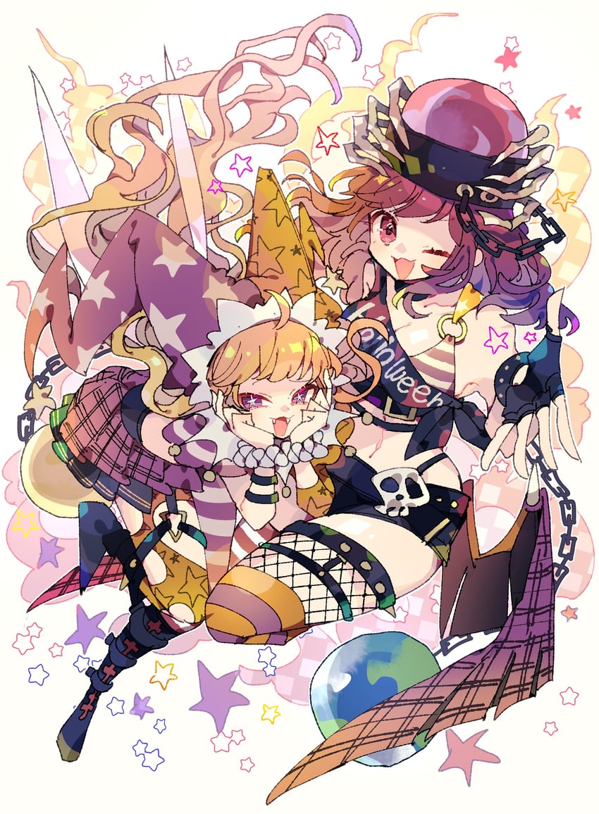 clownpiece and hecatia lapislazuli (touhou) drawn by nikorashi-ka