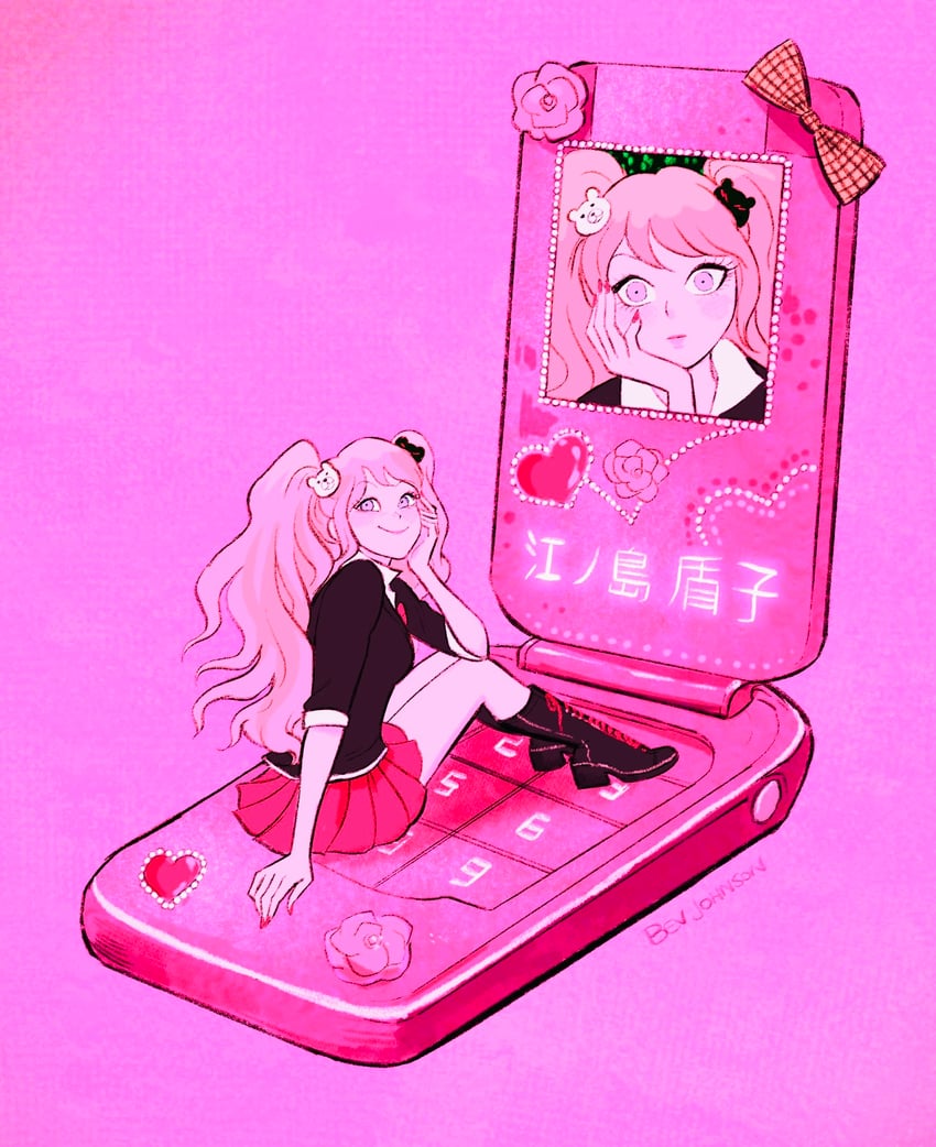 enoshima junko (danganronpa and 1 more) drawn by bev_johnson