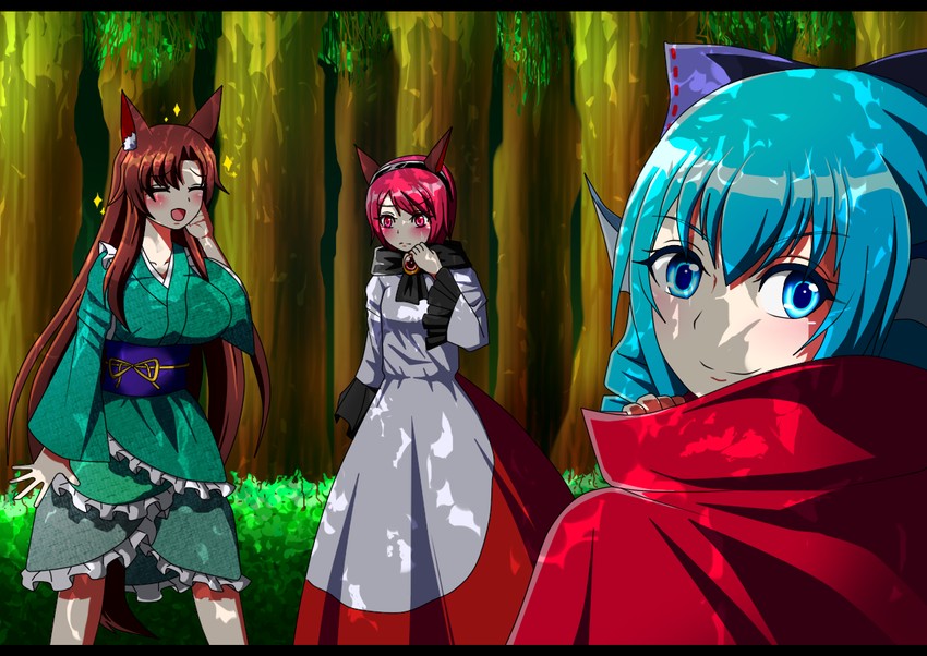imaizumi kagerou, sekibanki, and wakasagihime (touhou) drawn by luna_(luna3962)