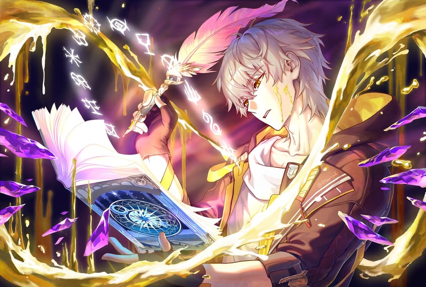 trailblazer and caelus (honkai and 1 more) drawn by 0saeng2