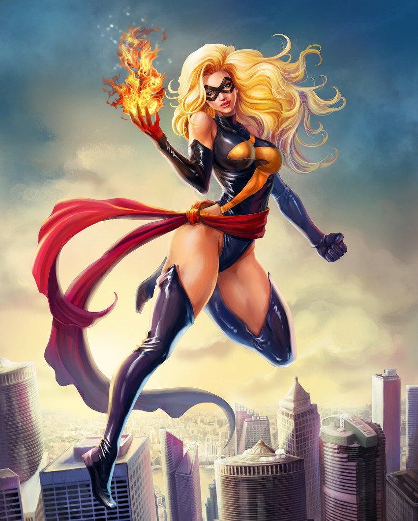 ms. marvel and carol danvers (marvel) drawn by krystopher_decker