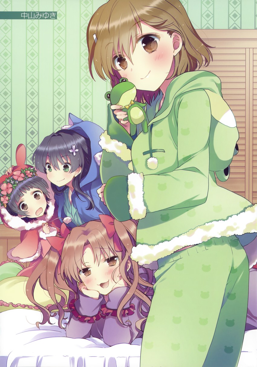 misaka mikoto, shirai kuroko, saten ruiko, uiharu kazari, and gekota (toaru majutsu no index and 1 more) drawn by nakayama_miyuki