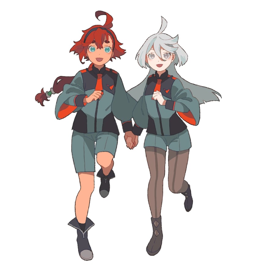 suletta mercury and miorine rembran (gundam and 1 more) drawn by dou_(mame_eee)