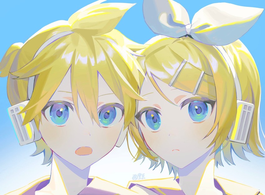kagamine rin and kagamine len (vocaloid) drawn by torino_kawazu