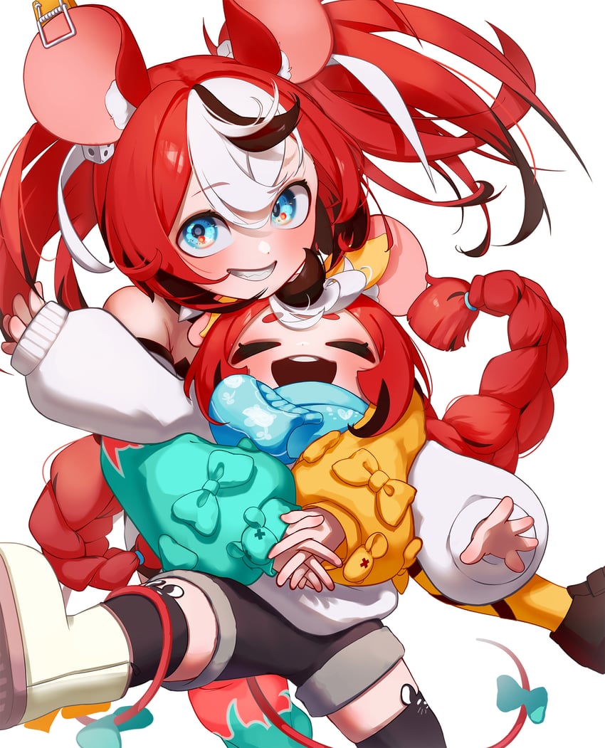 hakos baelz and strawberry baelz (hololive and 1 more) drawn by appleblossomtea