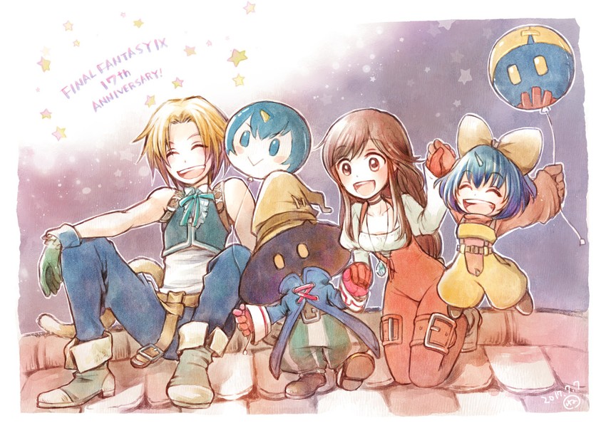 zidane tribal, garnet til alexandros xvii, vivi ornitier, and eiko carol (final fantasy and 1 more) drawn by hira_(otemoto84)