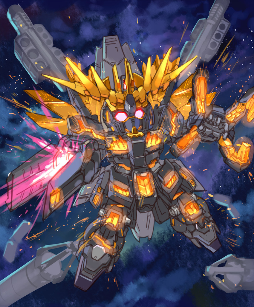 unicorn gundam banshee (gundam and 1 more) drawn by ran'ou_(tamago_no_kimi)