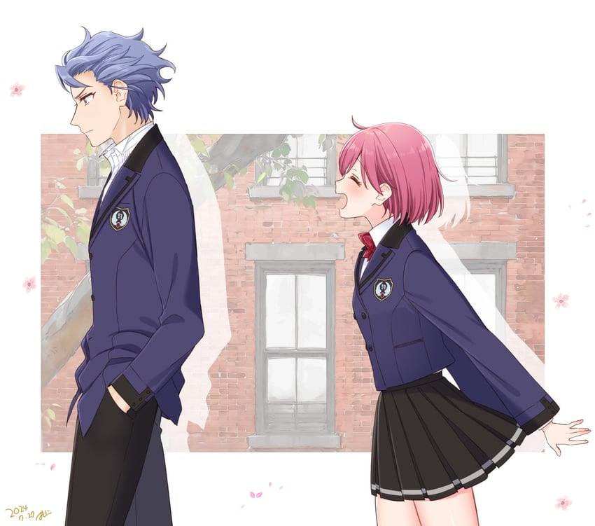 protagonist and shitara seiji (tokimeki memorial and 2 more) drawn by krudears
