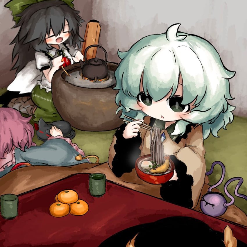 komeiji koishi, komeiji satori, kaenbyou rin, and reiuji utsuho (touhou) drawn by heripantomorrow