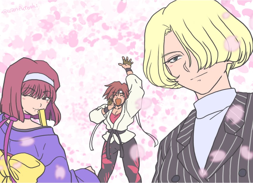 kanzaki sumire, maria tachibana, and kirishima kanna (sakura taisen) drawn by wanta_(futoshi)