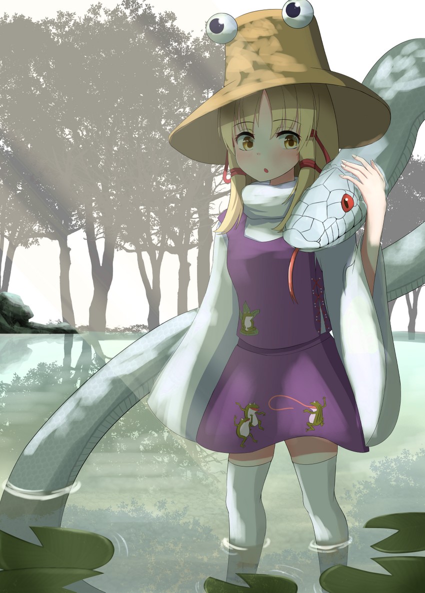 moriya suwako and mishaguji (touhou) drawn by totoraisu