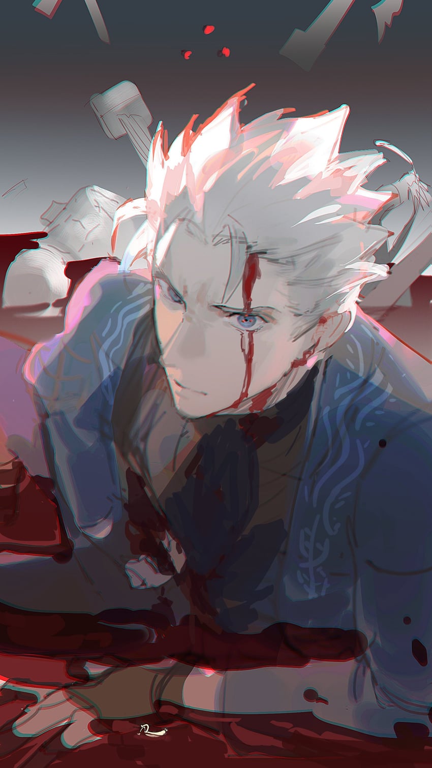 vergil (devil may cry and 1 more) drawn by cumcmn