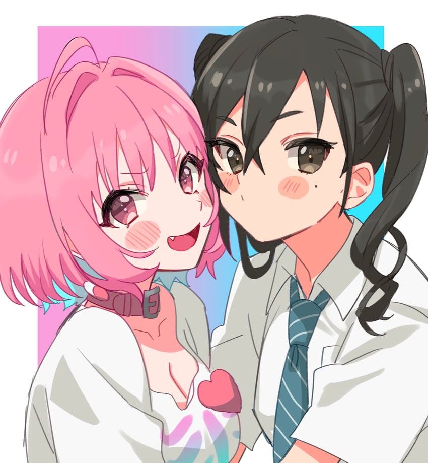 yumemi riamu and sunazuka akira (idolmaster and 1 more) drawn by sukoyaka_(100hituzi)