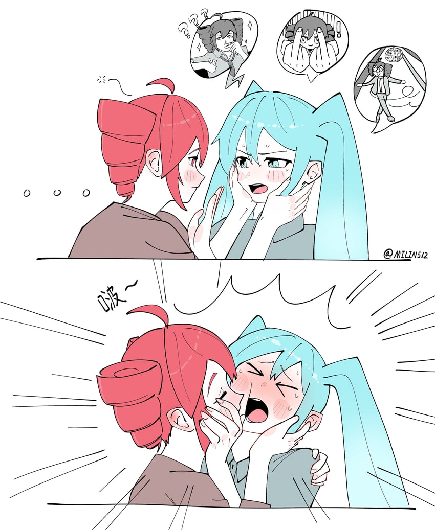 hatsune miku and kasane teto (vocaloid and 2 more) drawn by milin512
